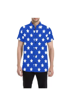 Stars Men's All Over Print Short Sleeve Shirt/Large Size (Model T53)