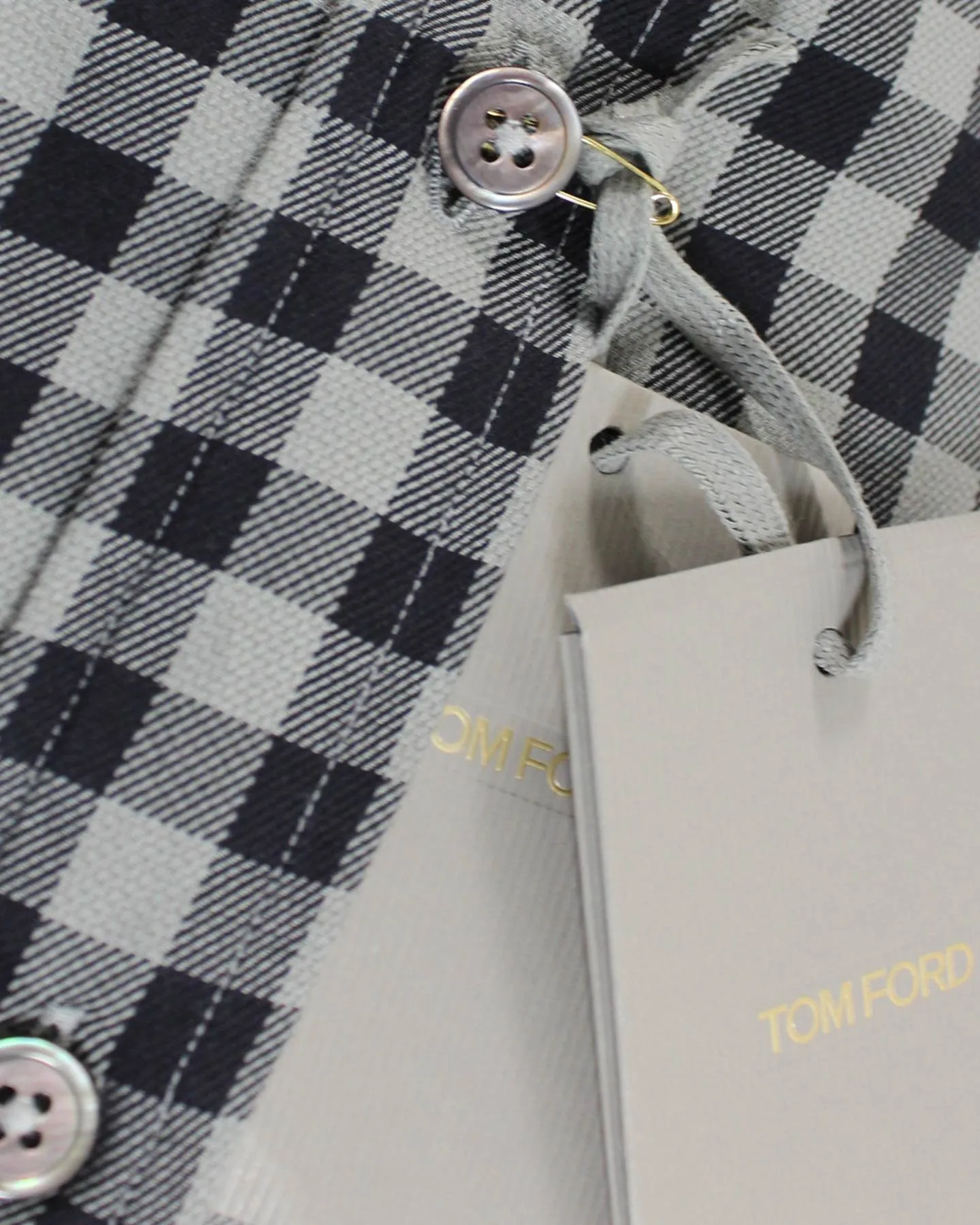 Tom Ford Sport Shirt Gray Black Check - Button Down 39 - 15 1/2 SALE