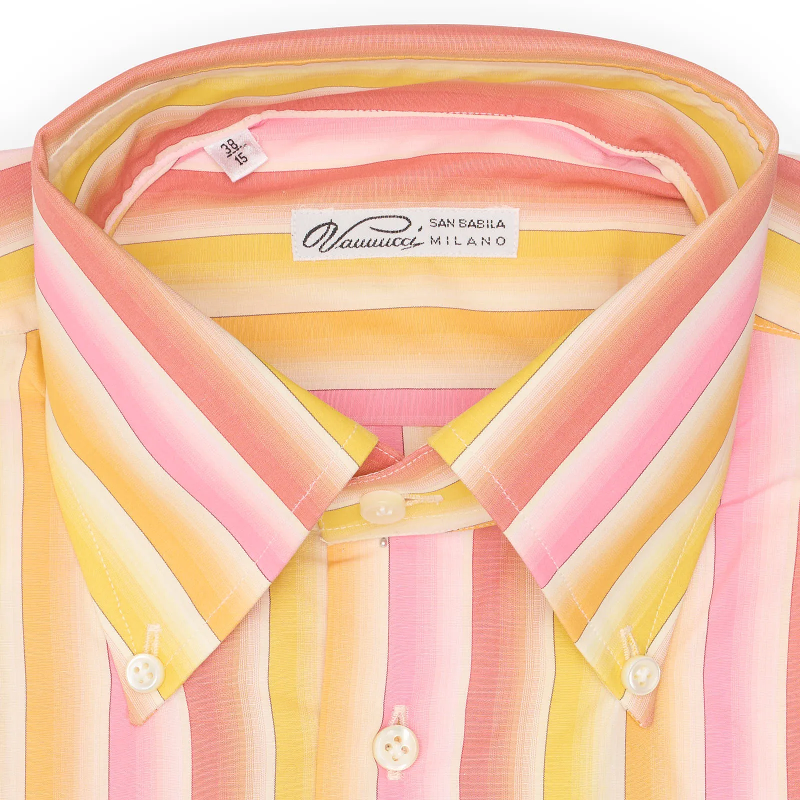 VANNUCCI Milano Multicolor Striped Button Down Dress Shirt EU 38 NEW US 15