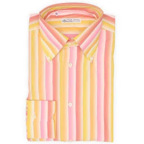 VANNUCCI Milano Multicolor Striped Button Down Dress Shirt EU 38 NEW US 15