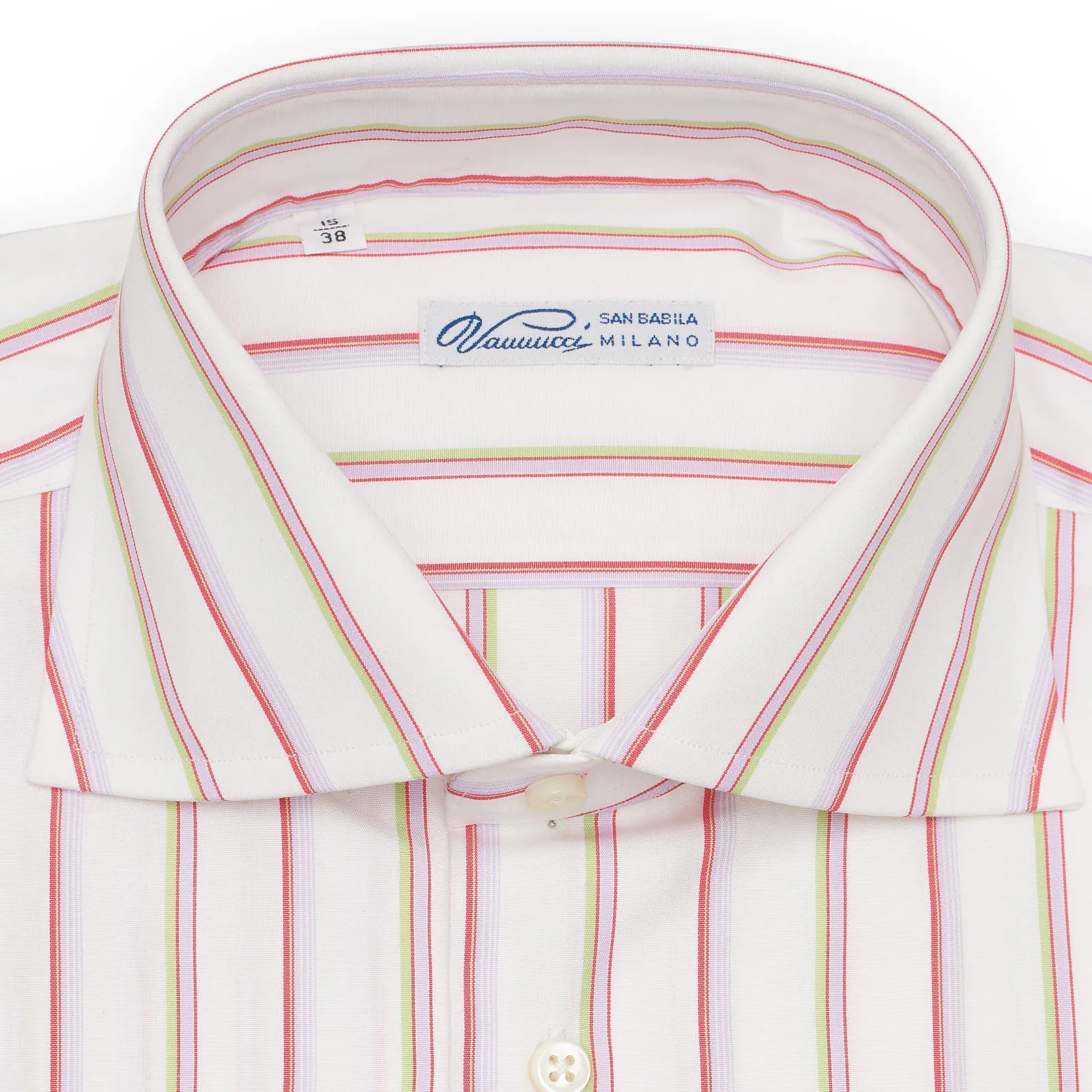 VANNUCCI Milano Striped Cotton Dress Shirt EU 38 NEW US 15