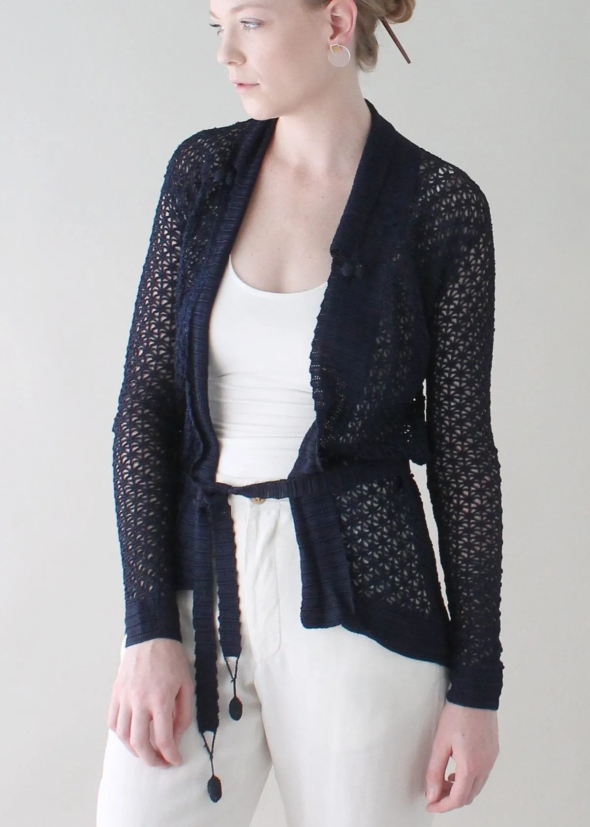 Vintage 1920s Belted Knit Cardigan