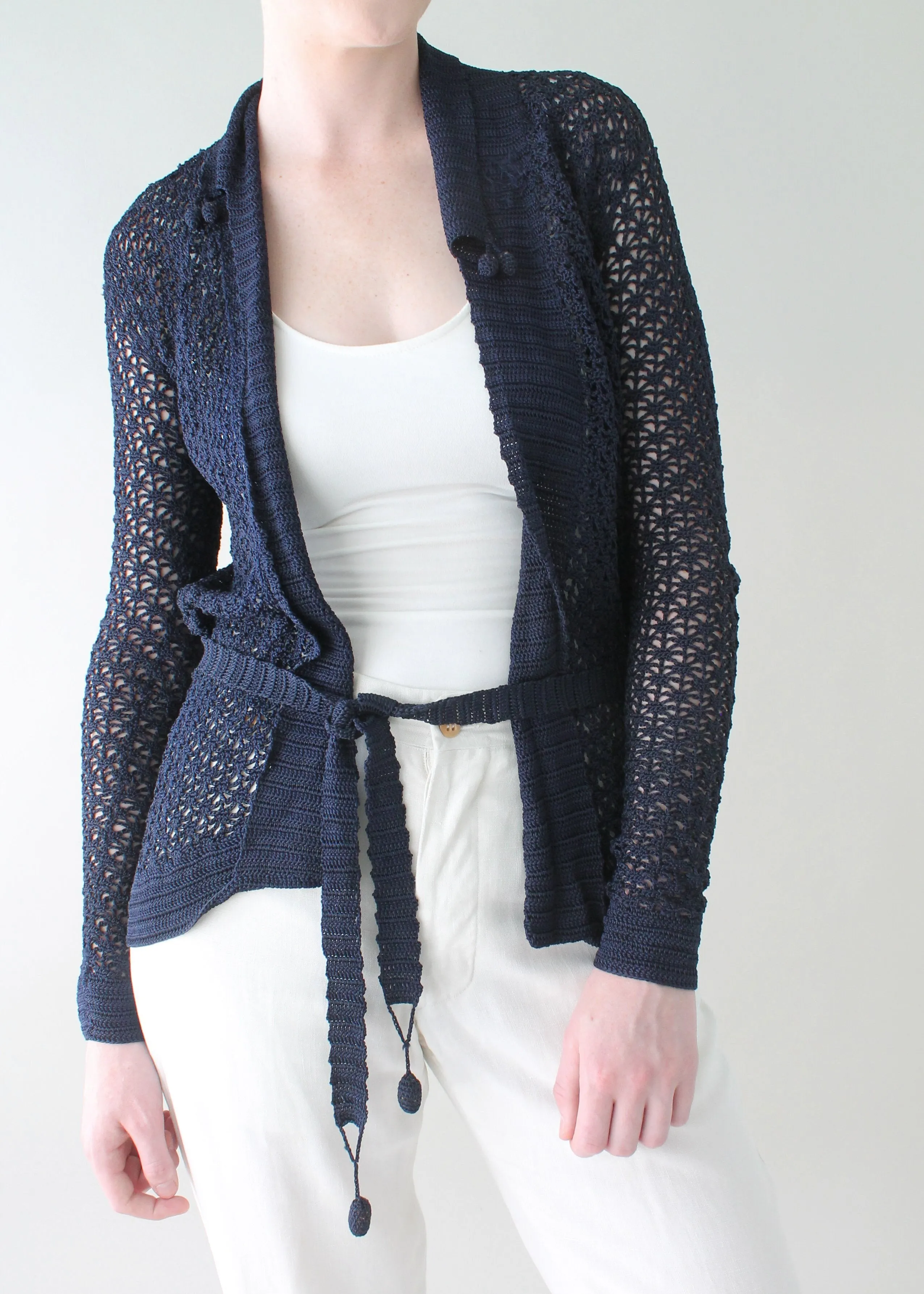 Vintage 1920s Belted Knit Cardigan