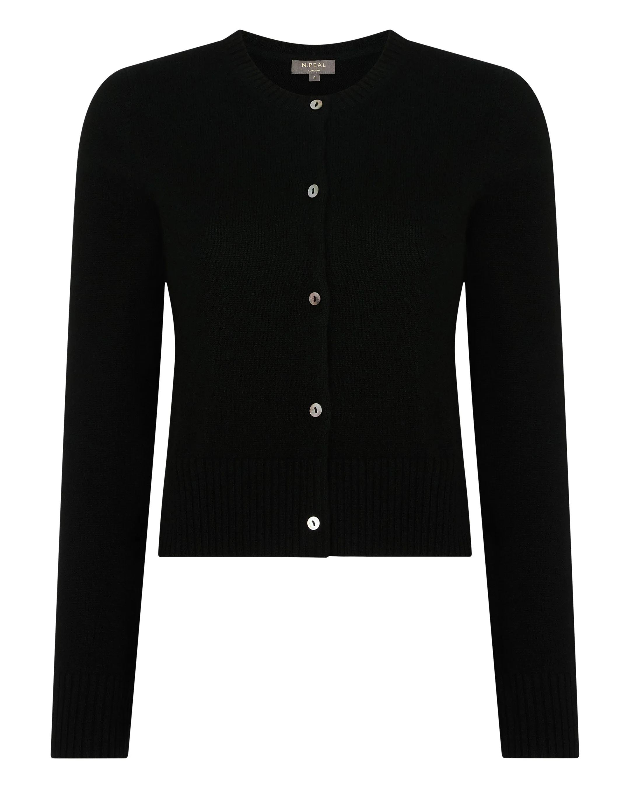 Women's Chunky Crop Cashmere Cardigan Black