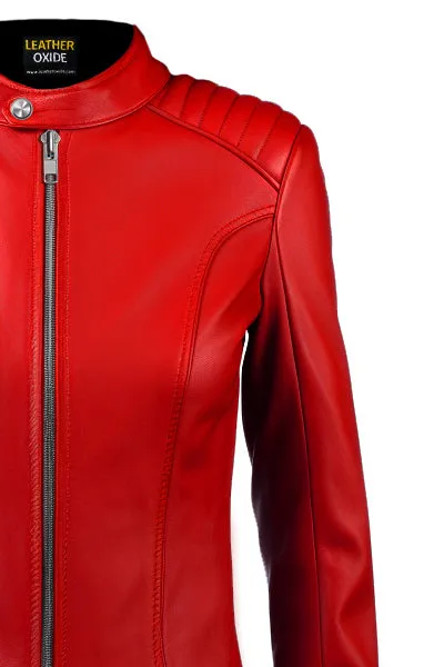 Womens Red Leather Jacket