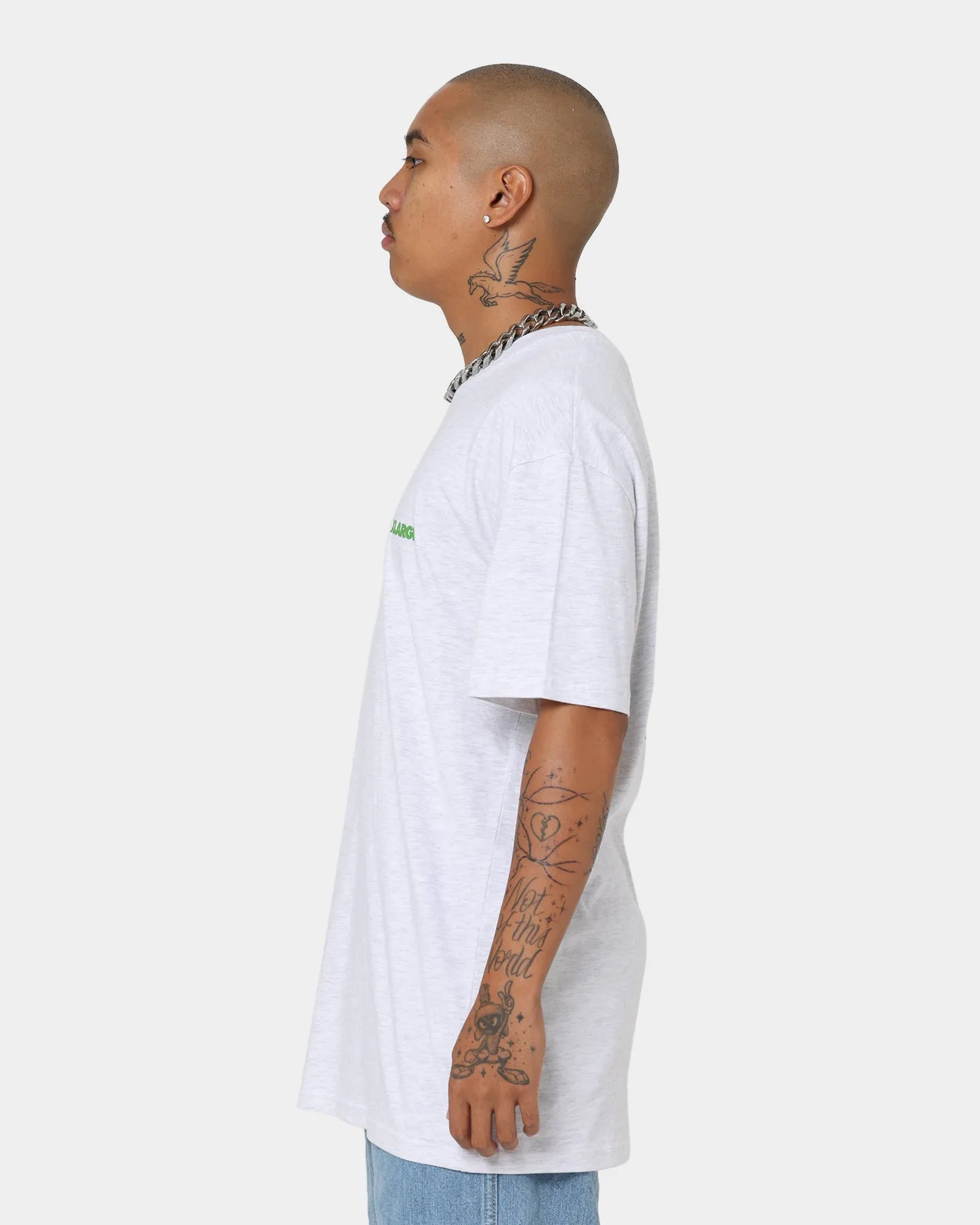 XLARGE 91 Text T-Shirt Snow Marle/Green